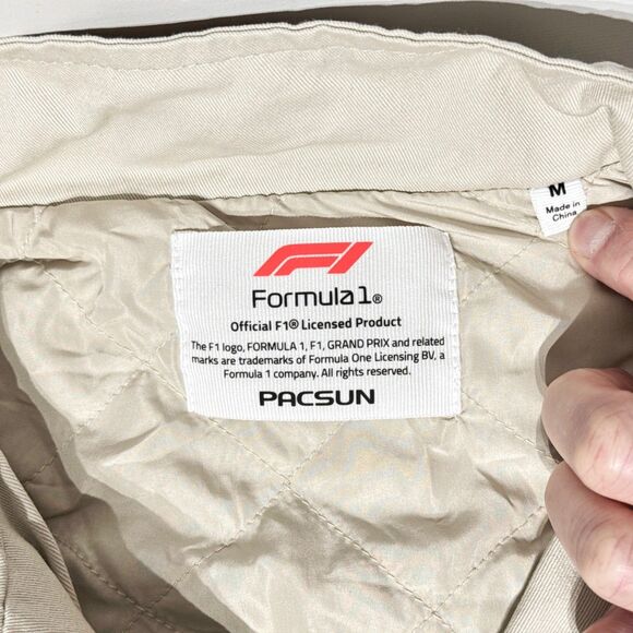 NWT $150 F1 Formula 1 x PacSun Ground Effect Racing Jacket 2024 Cream Men Size M - Picture 11 of 16